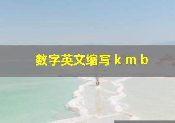 数字英文缩写 k m b